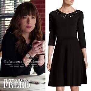 Sandro F/W 2019 Rocket Embellished Collared Dress ASO Anastasia Steele